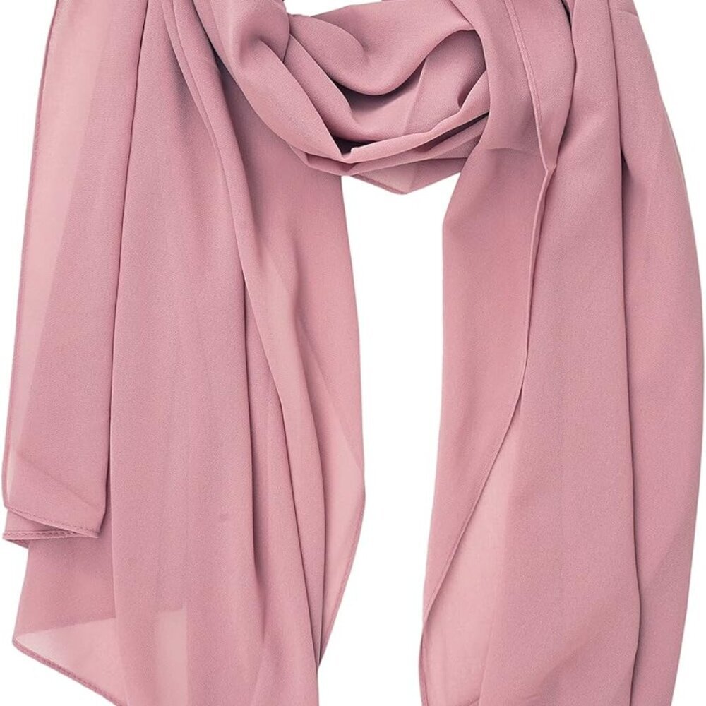 for Women Lightweight Breathable Solid Color Soft Chiffon Long Fashion Scarves S